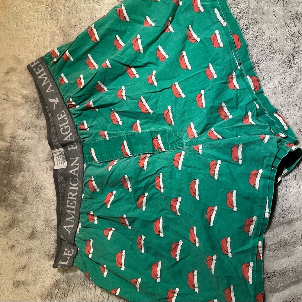 American eagle stretch boxer shorts briefs size XL Christmas Santa hat